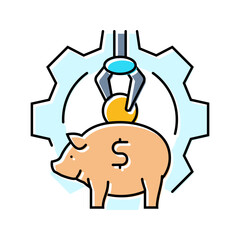 automatic savings budget planning color icon vector. automatic savings budget planning sign. isolated symbol illustration