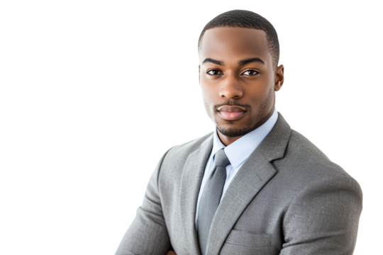 Confident businessman in a suit, exuding professionalism and success. A perfect representation for corporate, finance, or entrepreneurship themes.