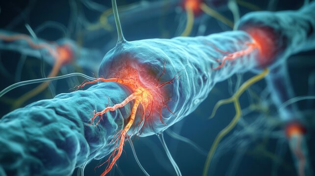 Understanding nerve damage detailed illustration of neural pathways in the human body