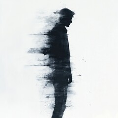 Disintegrating Man Silhouette A Portrait Of Sadness