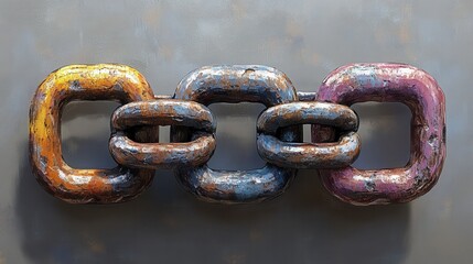 Fototapeta premium Intricate Rusty Metal Chain Art: A Stunning Industrial Design