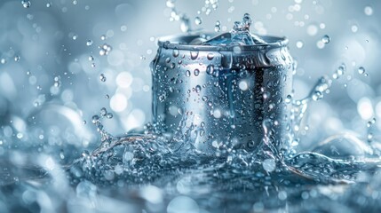 Close-up photo of a soda drink partially submerged