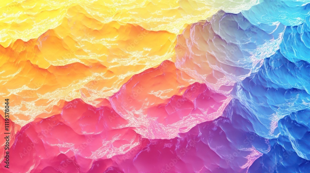 Poster a vibrant abstract design featuring waves of color blending seamlessly.