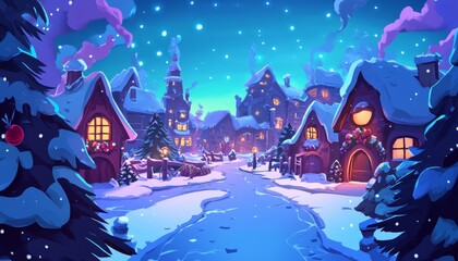 Christmas game illustration background. Vibran color themed. Cartoon style illustration. --ar 7:4 --v 6.1 Job ID: e4a790da-08e6-4ba6-876d-d4b4c677dcd0