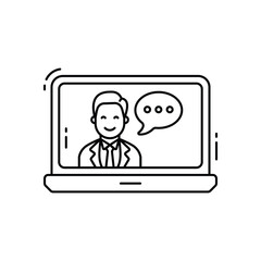 Online interview vector icon