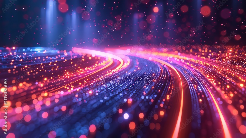 Poster data connection speed lines generative ai technology abstract background.