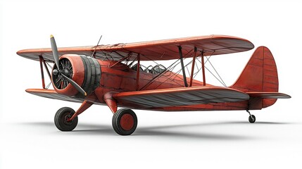 Isolated biplane white background