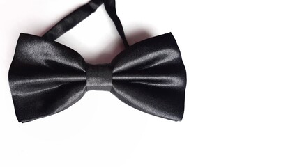 black bow tie on isolated white background