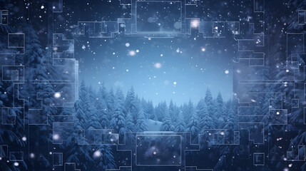 Fototapeta premium Cyber winter background, copy space for text