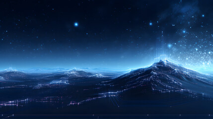 Cyber winter background, copy space for text