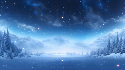 Cyber winter background, copy space for text