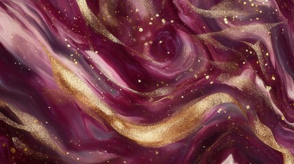 Obraz premium Stunning Purple and Gold Abstract Liquid Marble Art Design