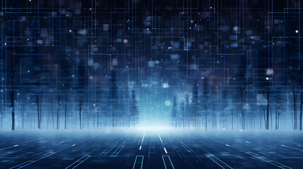 Obraz premium Cyber winter background, copy space for text