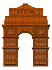 Stylized Vector Illustration of India Gate – New Delhi Monument