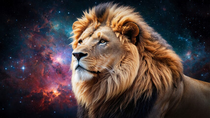 Astrology Leo constellation as a mighty cosmic lion
