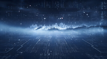 Obraz premium Cyber winter background, copy space for text