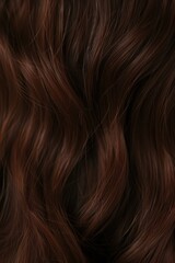 Naklejka premium Close-up of Luxurious Brown Wavy Hair: Texture, Shine, and Style