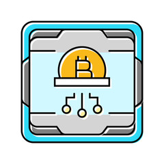 cpu cryptocurrency mining color icon vector. cpu cryptocurrency mining sign. isolated symbol illustration