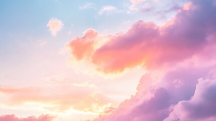  serene sky at sunset with soft pink and purple clouds 