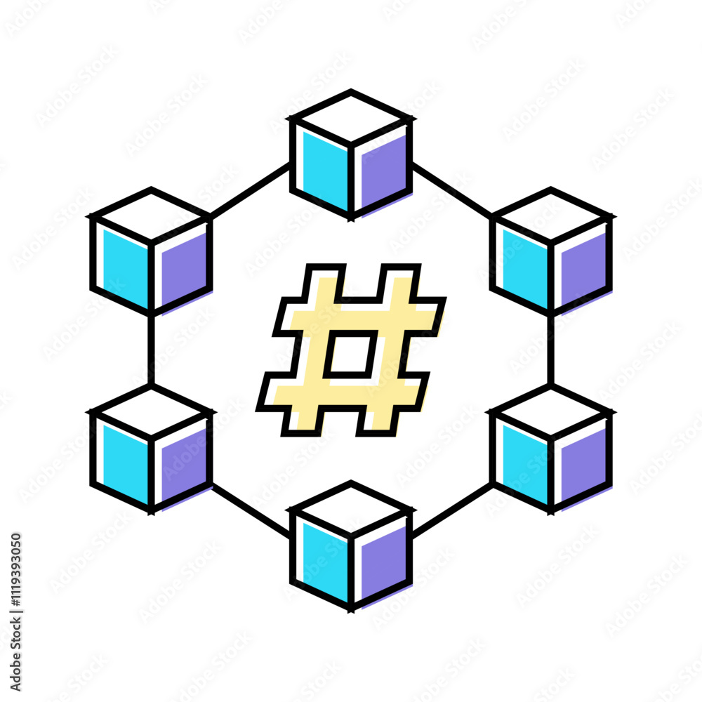 Aufkleber hash rate cryptocurrency mining color icon vector. hash rate cryptocurrency mining sign. isolated sy