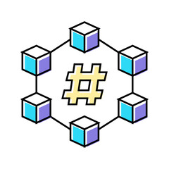 Obraz premium hash rate cryptocurrency mining color icon vector. hash rate cryptocurrency mining sign. isolated symbol illustration