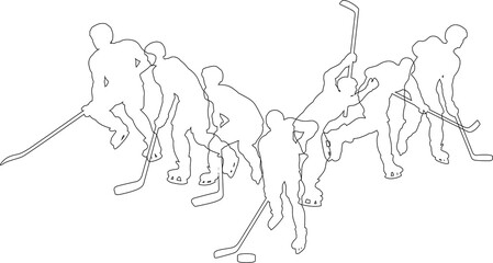 Ice Hockey Silhouette People Player Silhouettes