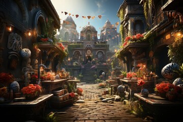 Fototapeta premium A vibrant Mexican Day of the Dead celebration