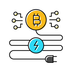 power consumption cryptocurrency mining color icon vector. power consumption cryptocurrency mining sign. isolated symbol illustration