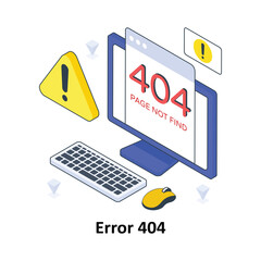 Obraz premium Error 404 isometric Colored illustration. EPS File stock illustration