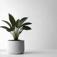 Brown earthen flower pot with green plant isolated on white background. PNG file with transparent background