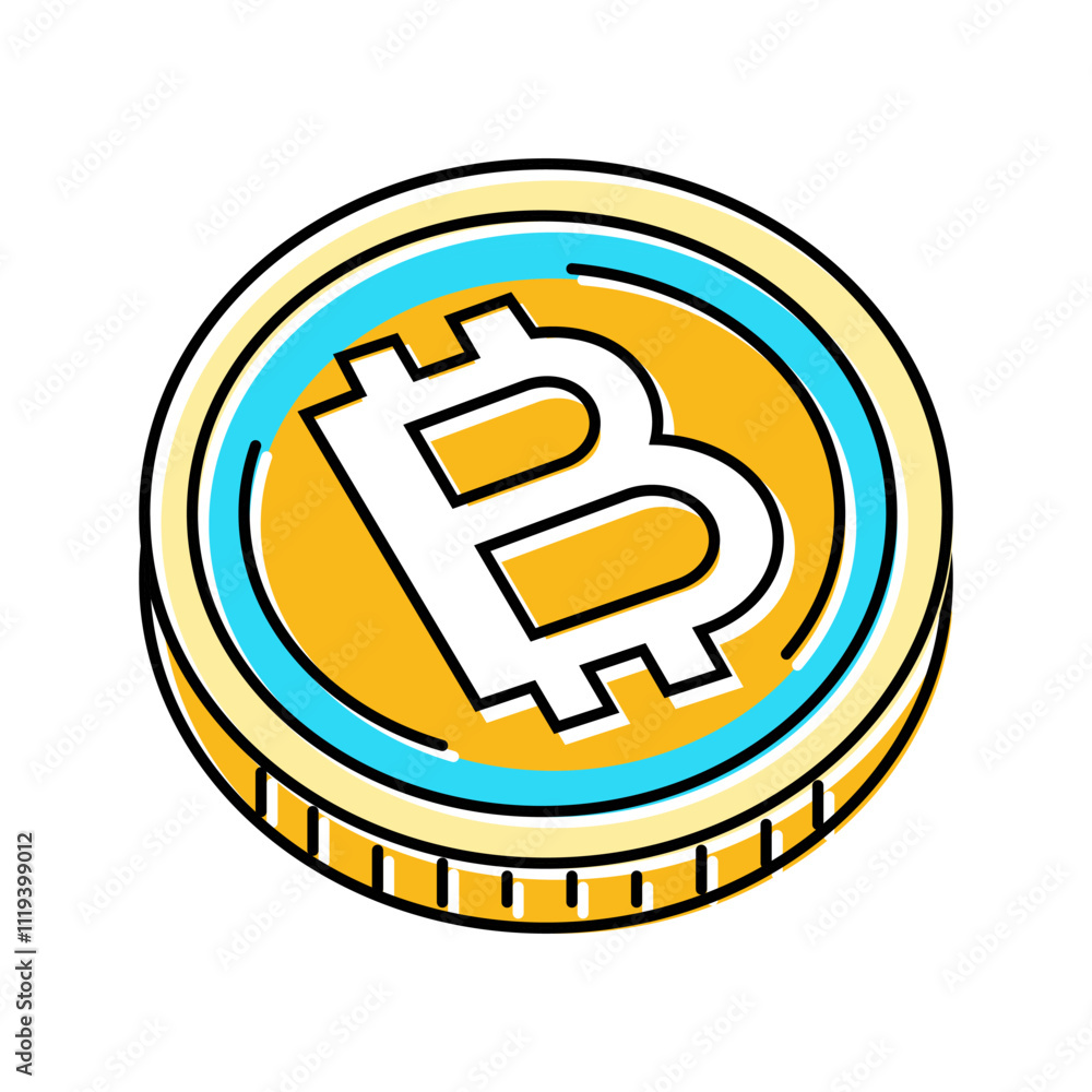Aufkleber decentralized network cryptocurrency mining color icon vector. decentralized network cryptocurrency 