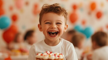 Lively and Festive Children s Birthday Party with Bright Balloons and the Joyful Laughter of Playful Kids Celebrating