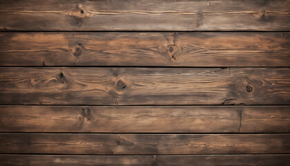 Obraz premium Rustic Brown Wooden Planks Background Texture Image: Natural Dark Wood Grain Surface for Design and Decoration