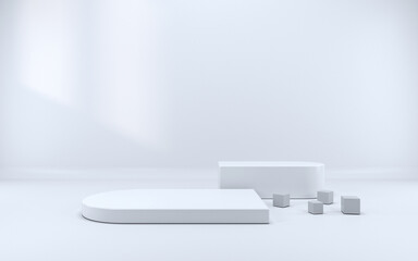 3d white podium