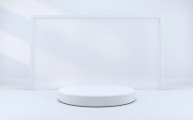 3d white podium
