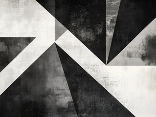 Black and White Textured Geometric Design