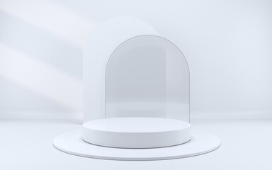 3d white podium