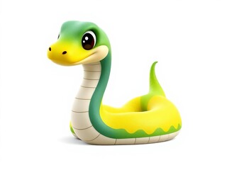 Fototapeta premium A cute snake with a big smile on its face