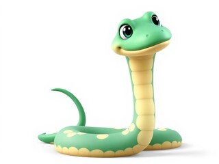 Fototapeta premium A cute snake with a big smile on its face