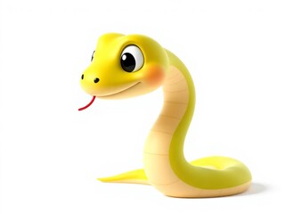 Naklejka premium A cute snake with a big smile on its face
