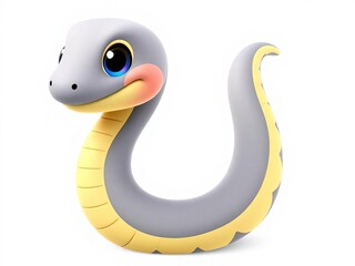 Fototapeta premium A cute snake with a big smile on its face