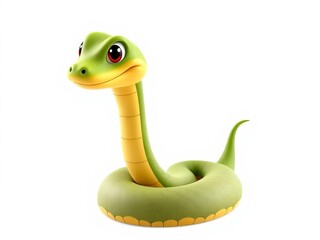 Naklejka premium A cute snake with a big smile on its face