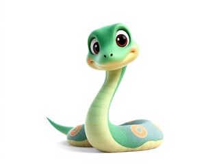 Fototapeta premium A cute snake with a big smile on its face