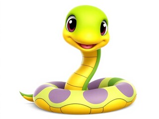 Fototapeta premium A cute snake with a big smile on its face