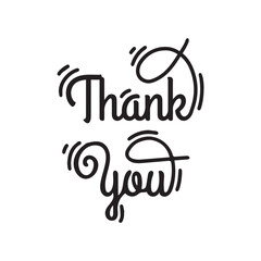 Thank you day. Handwritten lettering thank you. Doodle style. Vector illustration of a thank you card.