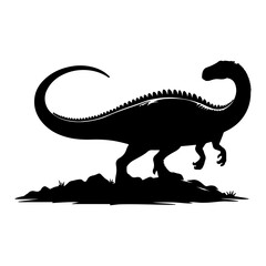 Vector Illustration of Allosaurus Silhouette for Dinosaur Lovers.