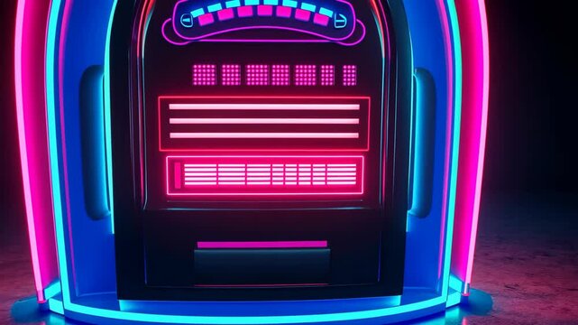 Colorful retro jukebox with neon lights creates a vibrant atmosphere at a nightlife venue