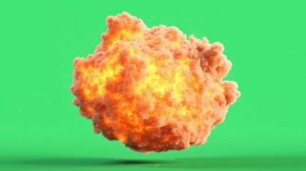 A large orange cloud of smoke is floating in the air