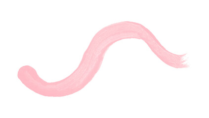 Pink brush stroke isolated on transparent background.
