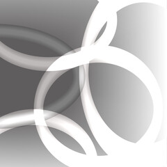 Abstract gradient circle vector, black and white background.